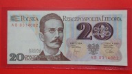 20 zł 1982 ,seria AB 8314082,stan I
