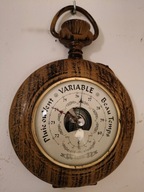 Stacja pogodowa z barometrem i termometrem. Kształt zegarka. Sprawna