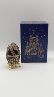 Kolekcja Vintage emaliowane metalowe puzderko jajko styl Faberge lata 90e