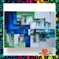 Sztuka Więzienna - Obraz akrylowy "Geometryczna kompozycja"