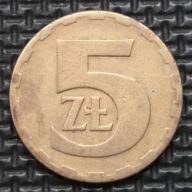 *P[0221] POLSKA 5 złotych 1977 Polska Rzeczpospolita Ludowa Orzeł heraldyka