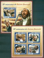 L.PAVAROTTI. MOZAMBIK. Mi Bl+ark.**2015r
