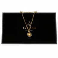 Minimalistyczny Naszyjnik Słonecznik Złoty Stal Nierdzewna 45cm