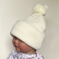 Beanie czapeczki ciepłe dla noworodków 0-6m z bąblem
