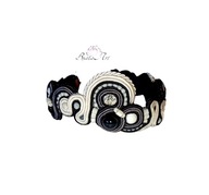 Bransoletka Sutasz Biały Czarny Soutache Hex