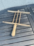 Drewniana szpula do zwijania sznura od prania / wrzeciono do przędzy PRL