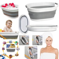 MISKA SKŁADANA SILIKONOWA DUŻA KOSZ NA PRANIE WANIENKA OKRĄGŁA 25L BIAŁA