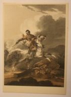 ALEKSANDER ORŁOWSKI "Czerkies na koniu" ( tusz, sepia 1805 ), CZYSTA, STARA