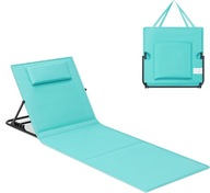 Leżanka / leżak / stal niebieski Songmics