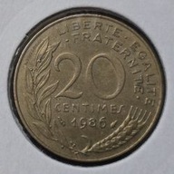 *FRANCJA [0112]*20 centymów CENTIMES 1986 Piąta Republika, Marianna Rośliny