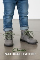 Clarks Heath Hike Youth trzewiki skórzane szare rozm. 28,5