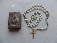 PRZEDWOJENNY RÓŻANIEC W METAL. PUDEŁKU ANTONI PADEWSKI DZIECIĄTKO JEZUS - 3