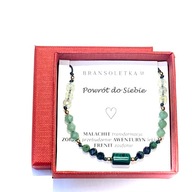 Bransoletka kamienie naturalne Malachit Zoisyt Awenturyn Prehnit Czakra