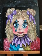 Obraz "Pomiędzy" - dark surrealizm - akryl na płótnie 25×30 – M.Krakowiak