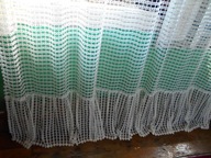 WYSOKA BIAŁA FALBANA FIRANA Z KORONKI SIATKOWEJ wys.260 /szer.215 UNIKATOWA