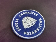 Naszywka Straż Pożarna Szkoła Chorążych Pożarnictwa Niebieska