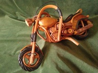 Piękny duży motor z drewna / ręcznie wykonany - 38 cm.