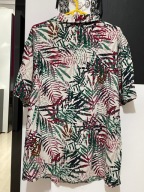 J Koszula hawajska Redherring biel artystyczne kolorowe liście palm XL