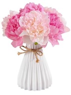 WAZON BIAŁY PLASTIKOWY NIETŁUKĄCY NA SZTUCZNE KWIATY STRUKTURA ZE SZNURKIEM