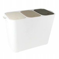 KOSZ NA ŚMIECI DO SEGREGACJI ODPADÓW 27L 3 KOMORY KOMOROWY BIAŁY BEŻOWY