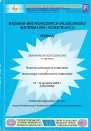 Badania Mechanicznych Właściwości Materiałów Konstrukcji 2003 Konferencja