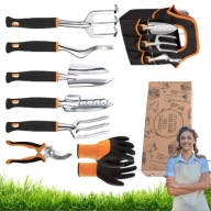 NARZĘDZIA OGRODOWE ŁOPATKI GRABKI SEKATOR MOCNE 8 EL. ZESTAW