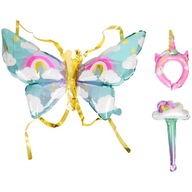 JEDNOROŻEC. BALONY FOLIOWE. ZESTAW DO PRZEBRANIA 3 CZĘŚCI