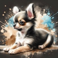 PANEL z nadrukiem na torbę, tkanina wodoodporna 45/45cm chihuahua