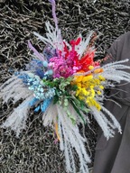 Bukiet tęcza z kwiatów suszonych