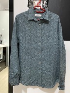 O Koszula Dressmann orientalny wzór 55% len 45% bawełna kieszeń rozmiar M