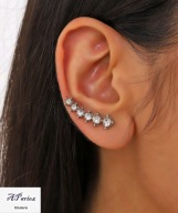 Kol0009 Nausznice stal kryształki 2szt