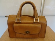 Stara skórzana torba typu kuferek, torba skórzana PRL, vintage