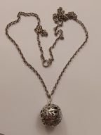 Srebrny naszyjnik Warmet szarotki wisior duża kula