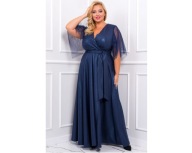 Suknia wieczorowa plus size Evita rozmiar 46 granatowy glossy