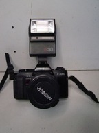 MINOLTA X-300s z obiektywem + lampa błyskowa tx 30 HANIMEX