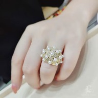 PIERŚCIONEK PIERŚCIEŃ STYLOWYVINTAGE MODNY MIEDZ VINTAGE PERŁY PERŁAMI