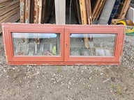 OKNO Mahoniowe Dwuskrzydłowe Drewniane 175x62cm poziome