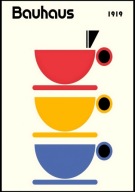 A2 PLAKAT DO KUCHNI JADALNI RESTAURACJI PLAKAT BAUHAUS GEOMETRIA