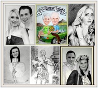 Karykatura ze zdjęcia ołówek nie wydruk PROMOCJA