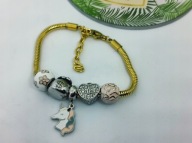 10528 Bransoletka Modułowa Charms Jednorożec;Stal