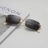 Okulary Vintage z Kwadratową Ramką i Podwójnym Mostkiem – Old Money