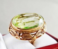 Imago Artis złoto 3"-   K O L O S  - WIELKI chryzolit OKAZ !!