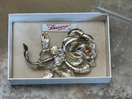 BRITISH REVIERA SERIES MADE SREBRNA BROSZKA RÓŻA Z LAT 50 TYCH
