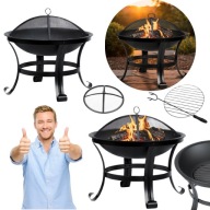 PALENISKO OGRODOWE 60CM Z UCHWYTAMI POKRYWĄ DUŻE STALOWE OGNISKO GRILL