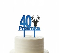 topper na tort dekoracja personalizacja JELEŃ !!WYBÓR KOLORÓW