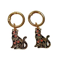 Zawieszki do butów z kwiecistym kotem