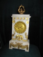 Dobra Cena-[@4m] Alabaster-Empire zegar kominkowy ok 1830r