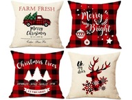 POSZEWKA ŚWIĄTECZNA NA PODUSZKĘ JASIEK 4SZT ZESTAW