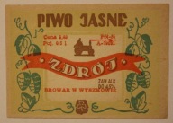 ETYKIETA - PIWO JASNE - ZDRÓJ - BROWAR W WYSZKOWIE - WYSZKÓW