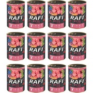 ZESTAW Rafi JUNIOR karma MOKRA dla MŁODYCH psów z CIELĘCINĄ 12x 400g